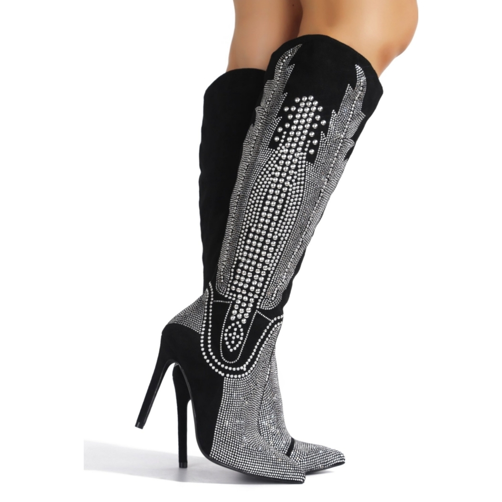 ๐๐๐จ๐ฉ Siz 6 ๐๐ฅRhinestone & Studded Boot - Picture 13 of 15